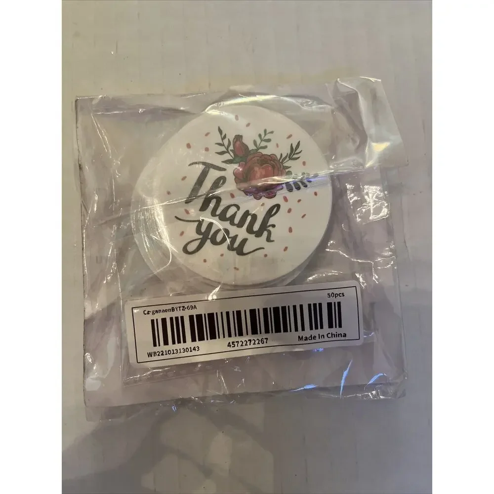 Floral Thank You Stickers, 2 Inch Thank You Label Stickers, 50 Thank You Labels